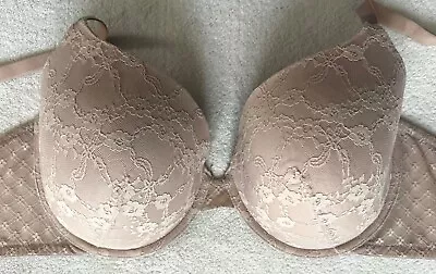 Victoria's Secret Gorgeous Beige Lace Lined Perfect Coverage Bra: Size 38dd • $12.75