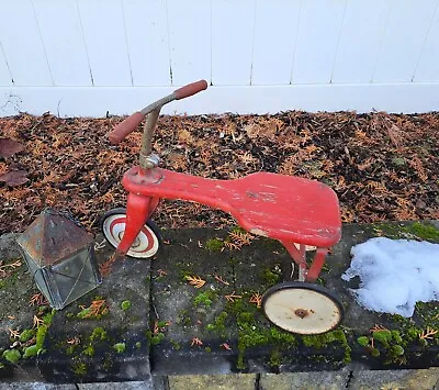 Ca 1940 Wooden 3-Wheel Children's Trike/Push Toy/Scooter VTG Decor/ Collectible • $50