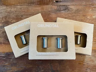 3 Packs IKEA GRUNDTAL Hanger Wall Mounted Stainless Steel Knob 300.612.47 15386 • £42.75