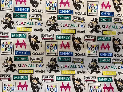 Money Monopoly Ben Franklin Print 100% Cotton Fat Quarter 18 X22  NEW Mask  • $6.95