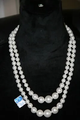 Vintage Coro Double Strand Faux Pearl Necklace New Old Stock With Tag 21-23  • $12.95