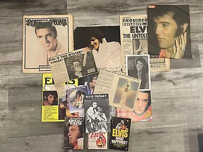 Elvis Presley Memorabilia Lot! Books Newspaper Papers Photos Magazines! • $220