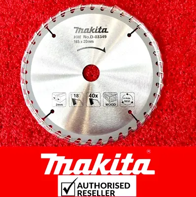Genuine Makita D-03349 Circular Saw Blade 165 X 20 40T For DSS611 DSS610 DHS680 • £20.86