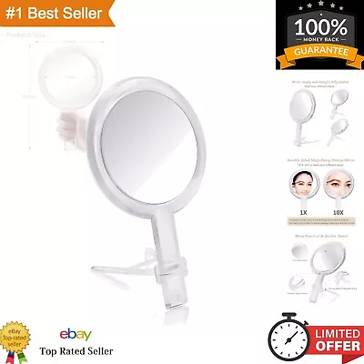 1X & 10X Magnifying Double Side Hand Makeup Mirror With Stand Handheld Vanit... • $29.79