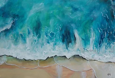 £20 • Buy Edge Of Ocean, Original Art On Acrylic Paper 420mm Wide X 297mm High, Painting