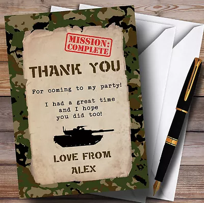 Top Secret Army Soldier Camouflage Party Thank You Cards • £9.99