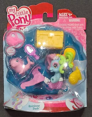 New Sealed My Little Pony Ponyville Mermaid Ponies Rainbow Dash 2.5  Tall MLP • $20