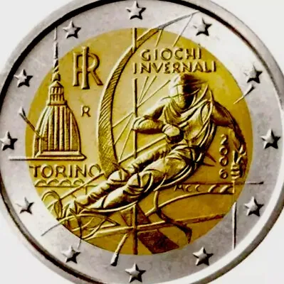 Italy 🇮🇹 Coin 2€ Euro 2006 Commemorative Winter Olympics New UNC From Roll • £5.99
