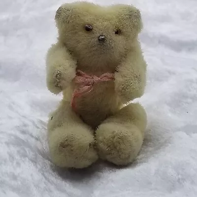 Vintage Tiny Blond Mohair Teddy Bear With Glass Eyes Fully Jointed • $24.97