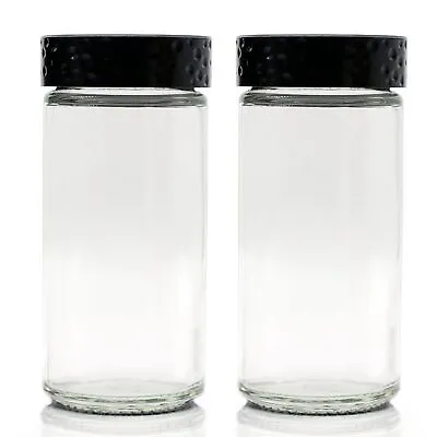 2 Pcs Black Spice Jars 3 Oz Glass Seasoning Bottles Spices Container Empty... • $14.60