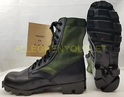 Vietnam Jungle Boots 8  Leather / Canvas Military Army Tactical MADE IN USA • $19.90