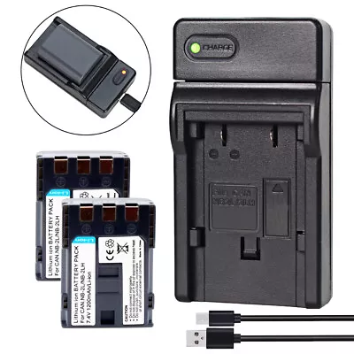 2x Battery +USB Charger For Canon EOS 350D 400D Kiss Digital N X Rebel XT XTi • $31.89