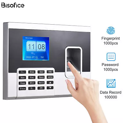 Bisofice Fingerprint Time Clock Attendance Machine Finger Scan Automatic M3H8 • $41.58