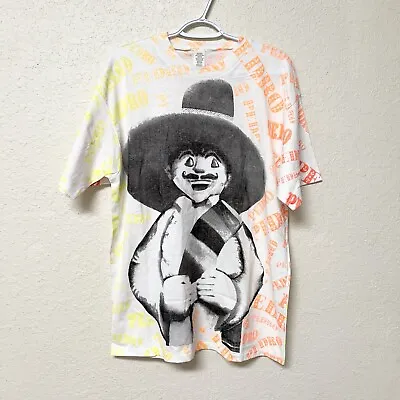 Vintage Graphic Double Sided Mexican Pedro Shirt One Size Cotton Blend AOP • $39.99