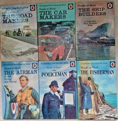 Lot Of 6 People At Work Books Ladybird 606B Road Makers Car Makers Fisherman • £1.99