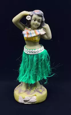 Vintage Early Hula Girl Nodder Made In Hong Kong Weighted Base Multicolor Lei • $29.95