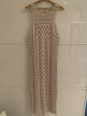 £55 • Buy All Saints ‘Elkin’ Maxi Dress. Hand Crochet In Beige Size UK8