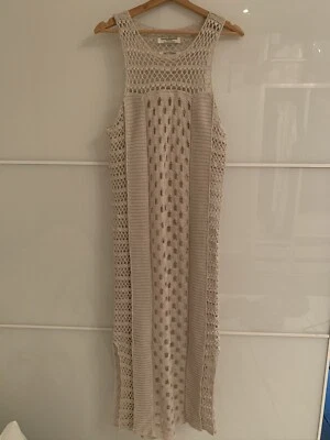 £55 • Buy All Saints ‘Elkin’ Maxi Dress. Hand Crochet In Beige Size UK8