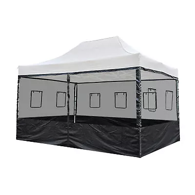 4 Half Mesh Sidewalls For 15x10 Ft Pop Up Canopy Tent W/ Window Food Vendor Fair • $114.90