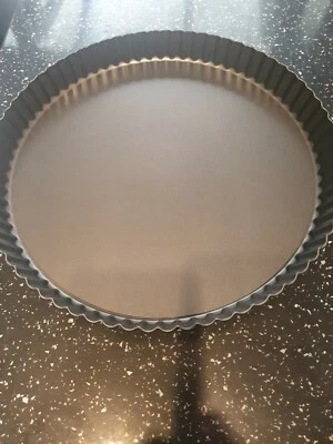 £12.99 • Buy 11 Inch Round Fluted Tart Tin Set Pie Quiche Flan Mould  Loose Bottom Base Pan
