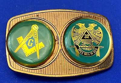 Shriners Star Sword Freemason Master Mason Vtg.  1981 Harry Klitzner Belt Buckle • $14.95