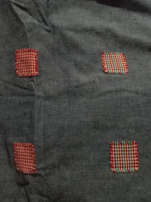 $59.99 • Buy Vintage Chambray Blue Denim Jean Plaid Patchwork Patch BOHO Fabric Material