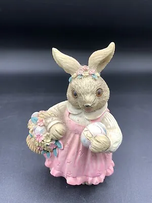 Mervyn's 1992 Rabbit Bunny Egg Basket Easter Figurine • $11.99