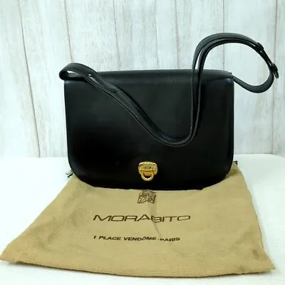 Morabito Leather Handbag Shoulder Bag Black Women's Used From Japan • $298