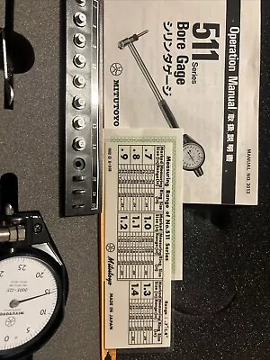 Mitutoyo - 511-163 - .7-1.4 /.0001  Dial Bore Gage Set - 3 Tips- Missed • $117