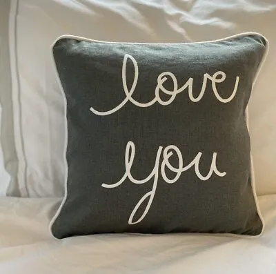  Small Grey And White 'Love You' Cushion  • £14.95