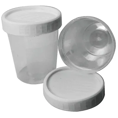 25 X 120ml Plastic Urine Collection Sample Cups Containers Bottles + Screw Lids • £8.49