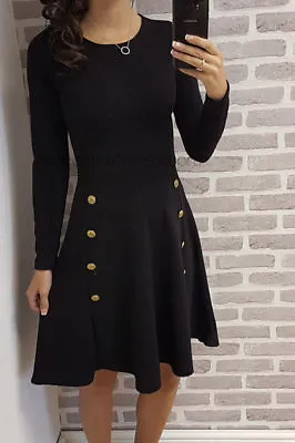 £15.99 • Buy Womens Button Front Long Sleeve Skater Dress Size 8-24