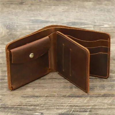 Best Genuine Leather Men's Wallet With Coin Pocket Minimalist BiFold 2023 • $31.25
