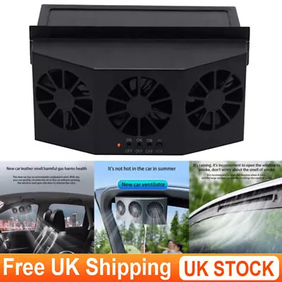 Car Truck Quiet Solar Air Conditioner Cooling Fan Cooler Cycle Exhaust Auto Fans • £10.99