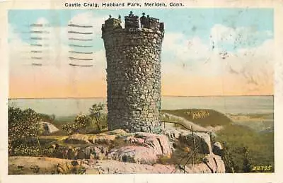 Castle Craig Hubbard Park People Meriden CT 1936 VTG P129 • $3.91