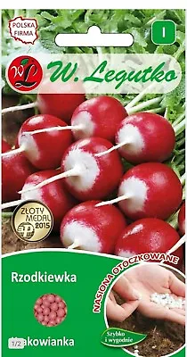 300 Seeds Radish Krakowianka Early Rzodkiewka polskie Nasiona Otoczkowane • £2.30