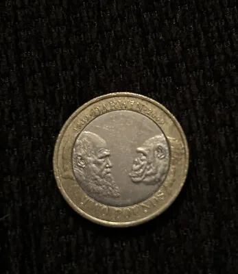 Rare Charles Darwin 1809-2009 Anniversary £2 Two Pound Coin - Minting Error • £5000
