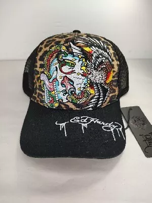 ED HARDY Men's Battle Skull Leopard Trucker Hat SnapBack One Size Adjustable New • $99