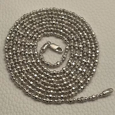 RARE Sterling Silver 925 ITALY MILOR Ball Bead Shiny Chain Necklace 50” TESTED • $135.58