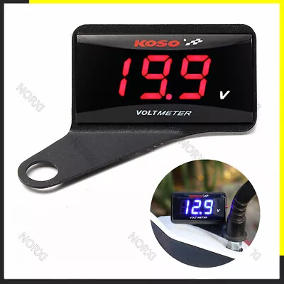 KOSO Voltmeter 12V Digital LED Display Voltage Gauge Universal For Motorcycle • $13.84