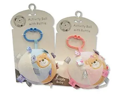 Baby Soft Activity Toy Ball With Rattle. A Gift For Baby Shower.Available In Blu • £8.99