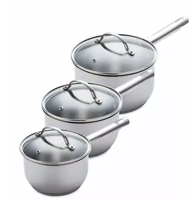 Crofton 3 Piece Stainless Steel Saucepan Set • $199