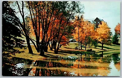 Vtg Mansfield CT Swan Lake View Koons Hall University Of Connecticut Postcard • $5.99