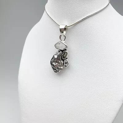 Meteorite Herkimer Diamond And Moldavite Pendant • $35.10