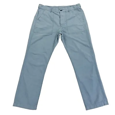 Wallace & Barnes Hemp Blend Military Camp Pants Fatigues Mens Measure 36x31 Blue • $62.59