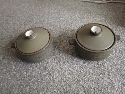 2 X Denby Chevron Green Lidded Soup / Serving Bowl • £7.50