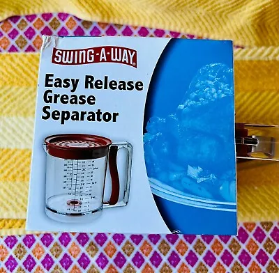 $19 • Buy Swing-A-Way 4-Cup Easy Release Grease Separator : Red Measuring Cup  New In Box