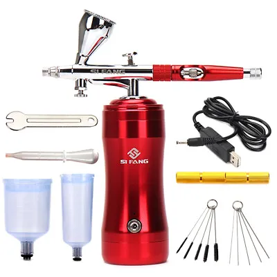 Mini Airbrush Compressor Kit Action Spray Gun Air Brush Needle Nail Art Cake • $15.24