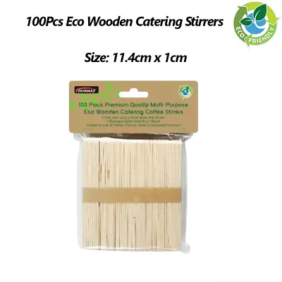 100Pcs Eco Wooden Catering Coffee Stirrers Popsicle Ice Cream Stick Mixer Craft  • $4.99