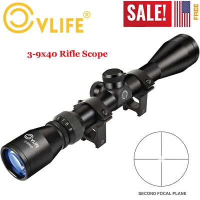 CVLIFE 3-9X40mm Tactical Rifle Scope Optics Crosshair Air Gun Scope W/ 1 In Tube • $30.39